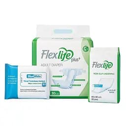 Комплект: Підгузки для дорослих Flexi Life М + Пелюшки Flexi Life + Рушники Blue White