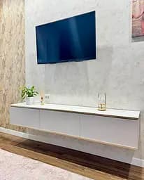 Тумба під телевізор навісна Perfect Home Оро / Oro 3-дверна RTV175 Білий (PFH-091353) - мініатюра 4