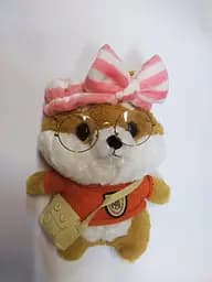 Собачка Lalafanfan м'який плюшевий Сіба-Іну в одязі та в окулярах коричневий