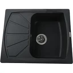 Гранітна мийка Globus Lux Tana чорний металік 610х500мм-А0001