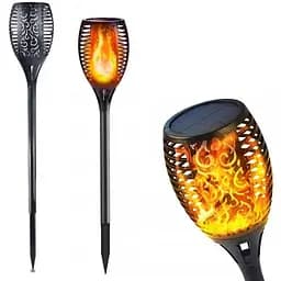 Садовый светильник Solar flame led light sensor activated 58см 600мАч Водонепроницаемый фонарь факел Черный