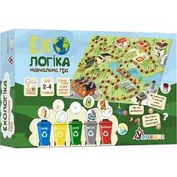 Настільна гра-бродилка Умняшка Екологіка 4 фішки жетони картки з питаннями (1319-UM)