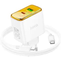 Зарядний пристрій Hoco CS42a на 2 виходи 30W адаптер + кабель C C комплект білий