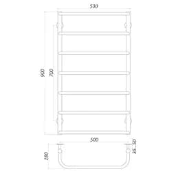 Рушникосушарка UNIO LS W 900-500-7 Драбинка Скоба (20883) - мініатюра 4