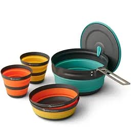 Набір посуду Sea to Summit Frontier UL Collapsible One Pot Cook Set w/ 2.2L Pot, на 2 персони (каструля+2 миски+2 чашки) Різнокольоровий