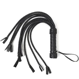 Флогер Art of Sex Кішка, 9 плетених хвостів по 50 см, колір чорний