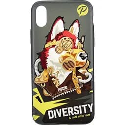 Чохол-накладка PUZOO TPU with UV Printing Punk Phone iPhone X Black