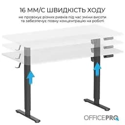Комп'ютерний стіл OfficePro (ODE1670WB) White/Black (ODE1670WB) - мініатюра 8