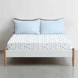 Простирадло Cosas на резинці 80х200 grey stars, блакитний (StarGreyBlue_80x200x20) - мініатюра 3