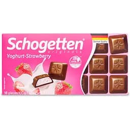 Шоколад Schogetten молочный с клубничным йогуртом 100 г (662514)
