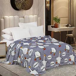 Плед Love You Гуси флісовий 150x200 см сірий (8185)