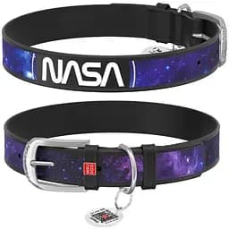 Нашийник для собак Waudog Design шкіряний з QR паспортом малюнок NASA21 XXS (4823089336893)