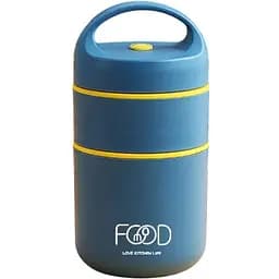 Термос для їжі ланчбокс FOOD харчовий термос з контейнером blue 0.68 л