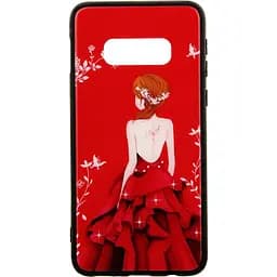 Чохол-накладка Toto Glass Fashionable Case Samsung Galaxy S10e Red Dress Girl