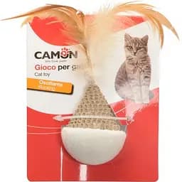 Іграшка для котів Camon Неваляйка з пір'ям 12 см в асортименті  