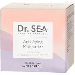 Зволожувальний Anti-Aging крем для обличчя Dr. Sea з комплексом Glycotensyl і гіалуронаном SPF15, 50 мл (20714) - мініатюра 3