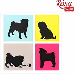 Набір картина 3D Rosa Talent 4 Dogs МДФ ґрунтоване 3 шари 30х30 см  - мініатюра 2