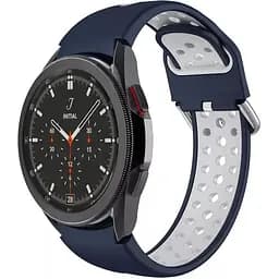 Ремінець для Samsung Galaxy Watch 4 Classic 46mm - синьо-білий ширина кріплення 20мм силікон перфорація розмір L Watchbands Uniq (WB00S4GALAXYUNIQ5CLASSIC446)