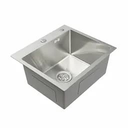 Кухонна мийка Platinum Handmade нержавійка 50x45 (сифон круглий 3.0/0.8) - мініатюра 2