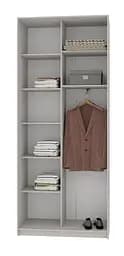Шафа-купе дводверна MebelStar Стандарт BG ДСП/Дзеркало 100x45x240 см Дуб рістрето (MBS-10156) - мініатюра 2