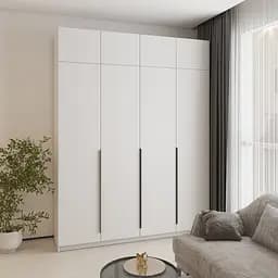 Шафа 4-дверна з антресоллю MebelStar Оскар ДСП BL-B, додаткова штанга 200x52x260 см Аляска білий (MBS-5062)