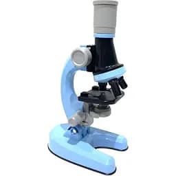 Мікроскоп SK 0026 B, 21 см, пробірки, скла, інструменти, підсвітка, синій