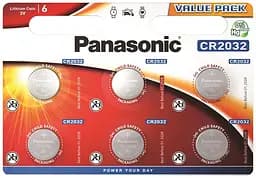 Батарейка литиевая CR2032 блистер 6 шт. Panasonic teh0018548