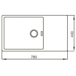 Кухонна мийка Mixxus MX7844-200x1.2-PVD-Black MX0561, Чорний матовий - мініатюра 2