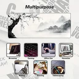 Килимок для миші та клавіатури "Japan" / 90×40 см, Сірий - мініатюра 4
