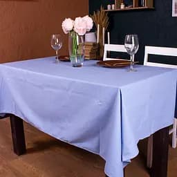 Скатертина MirSon №206 Blue 300х130 см рогожка блакитна