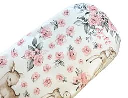 Простынь хлопковая Moontime в коляску "Олени с детками"