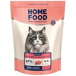 Сухой корм для выведения шерсти Home Food Adult Hairball Control 400 г