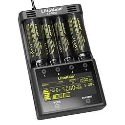 Зарядний пристрій Liitokala Lii-500S на 4 канали (для Ni-MH, Ni-CD, Li-Ion) з блоком живлення і автоадаптером - мініатюра 2