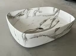 Умивальник накладний Mixxus Premium Bevel-0102 marble 495x370x135 мм MP6519, Мармур - мініатюра 7