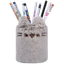 Стакан для письмового приладдя Yes Pusheen Toy хутро 10х9 см сірий (708758) - мініатюра 3