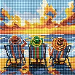 Набір з алмазною мозаїкою на підрамнику Відпустка з подругами Ideyka AMO8260, 30x30 см