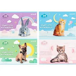 Набір зошитів для малювання Kite 24 аркушів скоба софт тач + УФ лак 12 шт. (R25-242)