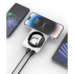 Портативний зарядний пристрій Yenkee YPB 510 3 в 1 Qi Wireless білий 10000 mAh - мініатюра 3