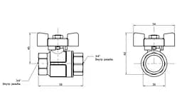 Кран кульовий Icma 3/4" прямий №349 (87349AE11) - мініатюра 3