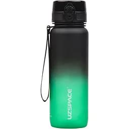 Пляшка для води UZspace Frosted Gradient 800 мл чорно-зелена (3053)