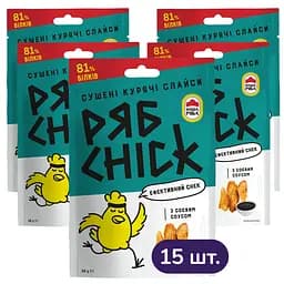 Набір слайсів курячих РябChick сушені з соєвим соусом 570 г (15 шт. х 30 г)