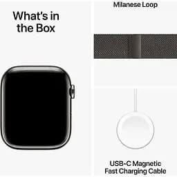 Смарт-годинник Apple Watch Series 9 GPS + Cellular 45mm Graphite Stainless Steel with Graphite Milanese Loop (MRMX3) [92677] - мініатюра 9