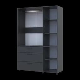 Шафа для одягу Doros Торн Антрацит 3 ДСП/3Ш (штанга) 135х51.6х200 (44900493) - мініатюра 4