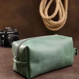 Шкіряна косметичка унісекс Grande Pelle 11573 зелений - мініатюра 8