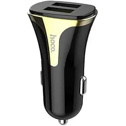 Автомобільний зарядний пристрій Hoco Z31 2 USB QC 3.0 Black/Gold + USB Cable Type-C 3.4A