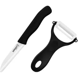 Набір із фруктового ножа та овочечистки Samura 16,5 см (13х4 см) Чорний 000272030