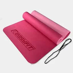 Коврик для йоги и фитнеса TPE+TC 6 мм двухслойный розовый-св.розовый EasyFit fit0025096