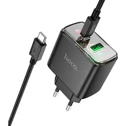 Зарядний адаптер і кабель Hoco CS42a 30W блок живлення + шнур C C комплект чорний