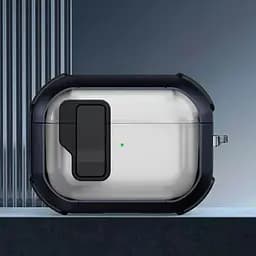 Футляр протиударний Locking Button для навушників Airpods Pro 3 Blue - мініатюра 2
