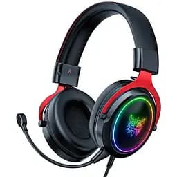 Проводные игровые наушники Onikuma Gaming with LED X10, USB, 3.5mm, 2.1m, black-red